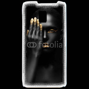 Coque LG P990 Fashion en noir et or