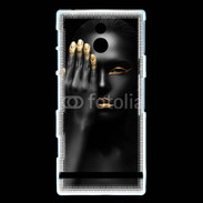 Coque Sony Xperia P Fashion en noir et or