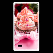 Coque LG Optimus L9 Cupcake et ruban rose