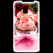 Coque LG P990 Cupcake et ruban rose