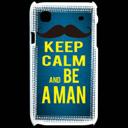 Coque Samsung Galaxy S Keep Calm Be a Man Bleu