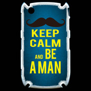 Coque Blackberry 8520 Keep Calm Be a Man Bleu