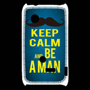 Coque Sony Xperia Typo Keep Calm Be a Man Bleu
