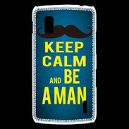 Coque LG Nexus 4 Keep Calm Be a Man Bleu