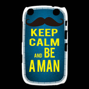 Coque Blackberry Curve 9320 Keep Calm Be a Man Bleu