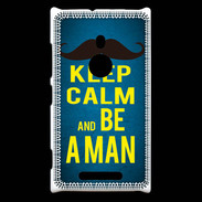 Coque Nokia Lumia 925 Keep Calm Be a Man Bleu