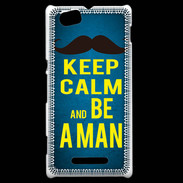 Coque Sony Xperia M Keep Calm Be a Man Bleu