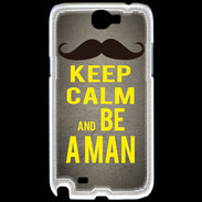 Coque Samsung Galaxy Note 2 Keep Calm Be a Man Gris