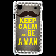 Coque Samsung Galaxy S Keep Calm Be a Man Gris