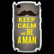 Coque Blackberry 8520 Keep Calm Be a Man Gris