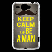 Coque HTC Wildfire G8 Keep Calm Be a Man Gris