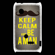 Coque Sony Xperia Typo Keep Calm Be a Man Gris
