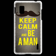 Coque LG Optimus G Keep Calm Be a Man Gris