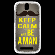 Coque HTC One SV Keep Calm Be a Man Gris