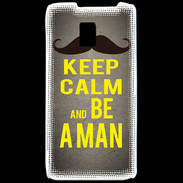 Coque LG P990 Keep Calm Be a Man Gris