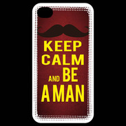 Coque iPhone 4 / iPhone 4S Keep Calm Be a Man Rouge