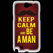 Coque Samsung Galaxy Note 2 Keep Calm Be a Man Rouge