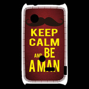 Coque Sony Xperia Typo Keep Calm Be a Man Rouge