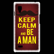 Coque LG Optimus L9 Keep Calm Be a Man Rouge