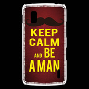 Coque LG Nexus 4 Keep Calm Be a Man Rouge