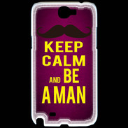 Coque Samsung Galaxy Note 2 Keep Calm Be a Man Rose