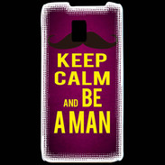 Coque LG P990 Keep Calm Be a Man Rose