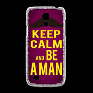 Coque Samsung Galaxy S4mini Keep Calm Be a Man Rose