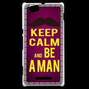 Coque Sony Xperia M Keep Calm Be a Man Rose
