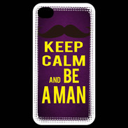 Coque iPhone 4 / iPhone 4S Keep Calm Be a Man Violet