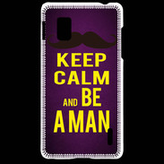 Coque LG Optimus G Keep Calm Be a Man Violet