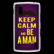 Coque LG Nexus 4 Keep Calm Be a Man Violet