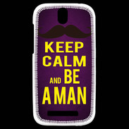 Coque HTC One SV Keep Calm Be a Man Violet