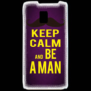 Coque LG P990 Keep Calm Be a Man Violet