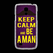 Coque Samsung Galaxy S4mini Keep Calm Be a Man Violet