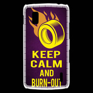 Coque LG Nexus 4 Keep Calm and Burn Out violet