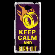 Coque HTC Windows Phone 8S Keep Calm and Burn Out violet