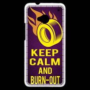 Coque HTC One Keep Calm and Burn Out violet