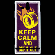 Coque Sony Xperia U Keep Calm and Burn Out violet