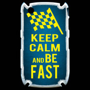 Coque Blackberry 8520 Keep Calm and Be Fast Bleu