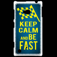 Coque Nokia Lumia 720 Keep Calm and Be Fast Bleu