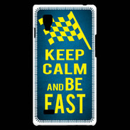 Coque LG Optimus L9 Keep Calm and Be Fast Bleu