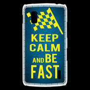 Coque LG Nexus 4 Keep Calm and Be Fast Bleu