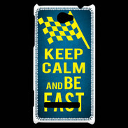 Coque HTC Windows Phone 8S Keep Calm and Be Fast Bleu