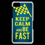 Coque Blackberry Z10 Keep Calm and Be Fast Bleu
