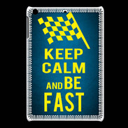 Coque iPadMini Keep Calm and Be Fast Bleu