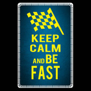 Etui carte bancaire Keep Calm and Be Fast Bleu