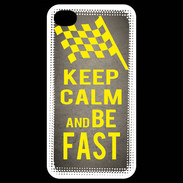 Coque iPhone 4 / iPhone 4S Keep Calm and Be Fast Gris