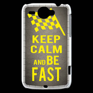 Coque HTC Wildfire G8 Keep Calm and Be Fast Gris