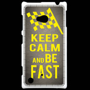 Coque Nokia Lumia 720 Keep Calm and Be Fast Gris