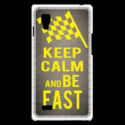 Coque LG Optimus L9 Keep Calm and Be Fast Gris